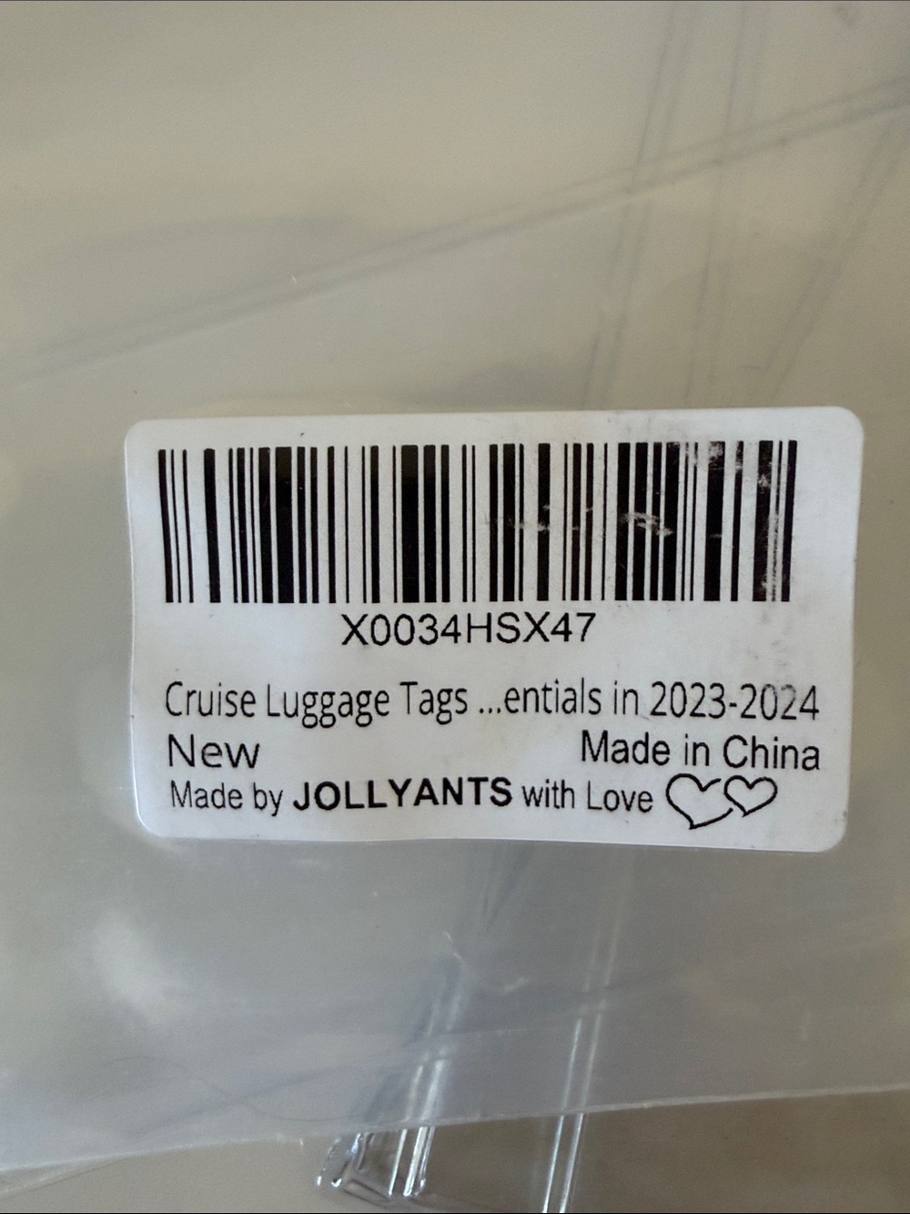 JOLLYANTS Clear Cruise Luggage Tag - Transparent Set of 5 - Picture 2 of 4
